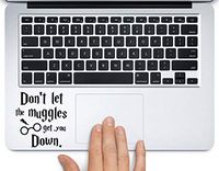 Don't Let The Muggles Get You Down Harry Potter Printed Trackpad Clear Vinyl Decal Sticker Compatible with Apple MacBook Pro Air 11" 12" 13" 15" All Years Laptop Keyboard (12" MacBook)