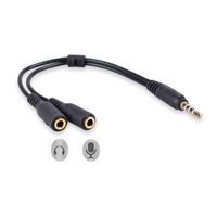 Conwork Headset Jack Adapter Splitter for iPhone, iPad, Android Cellphones, 3.5mm Stereo Male to 2 Female [1 for Headphone / 1 for Microphone Plug]
