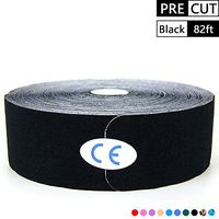 AUPCON Kinesiology Tape Breathable Physical Therapy Cotton Sports Tape Reduce Pain and Injury Recovery Provides Supports for Muscles & Joints, Knee, Shoulder, Elbow Latex Free (Precut Black)