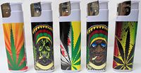 18 Assorted Rasta Design Lighters (Designs Randomly Selected) 1274leaf3-18