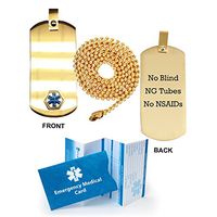 No Blind NG Tube No NSAID Medical Alert ID Dog Tag Pendant in Anodized Titanium