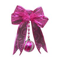 Saitingdianzi Christmas Tree Decoration Pendant Colorful Mesh Bow Gauze Ribbon Small Home Window Decor (Hot Pink,Free Size)
