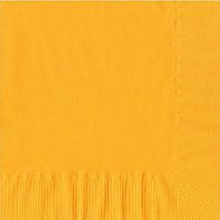 50 Plain Solid Colors Luncheon Dinner Napkins Paper - Harvest Yellow/School Bus Yellow