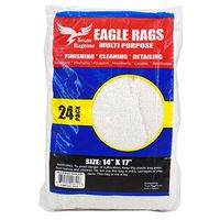 Eagle Rags All-Purpose Premium Grade Cleaning Towels (Pack of 24-11 Inches x 17 Inches) for Commercial & Home Use, Super Absorbent & 100% Cotton, White Bar Rags for Finishing & Staining