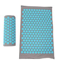 Acupuncture Massage Yoga Mat Acupressure Massage Pad 68 x 42cm (Light Gray Sky Blue Buckle)