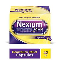Nexium 24HR (42 Count, Capsules) All-Day, All-Night Protection from Frequent Heartburn Medicine with Esomeprazole Magnesium 20mg Acid Reducer
