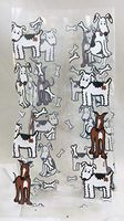 Doggie Treat Bags Medium Cello Cellophane Party Snack Pack 8 Inches Long with Dog Print, 20 Count