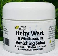 Urban ReLeaf Itchy WART & Molluscum Vanishing Salve ! Powerful Essential Oils, Painless, Effective, 100% Natural. Topical Ointment. Safe, Gentle for Kids & Delicate Skin."No More red Bumps!" Thuja
