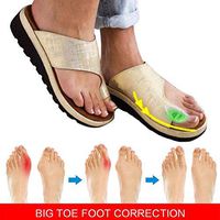 XLBHSH Women's Shoes PU Leather Flat Sole Ladies Casual Soft Big Toe Foot Correction Sandal Orthopedic Bunion Corrector,A,37