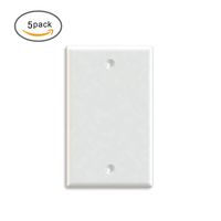 Maxmoral 5-Pack Blank Wall Plate Outlet Cover - No Device Standard Size - White
