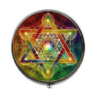 Metatron Cube Women Magic Hexagram - Sacred Geometry Flower of Life Art Photo Pill Box - Charm Pill Box - Glass Candy Box