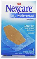 Nexcare Waterproof Clear Bandages Knee & Elbow 8 Each (Pack of 9)
