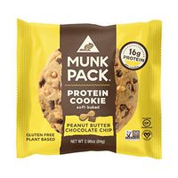 Munk Pack Peanut Butter Chocolate Chip Protein Cookie with 16 Grams of Protein | Soft Baked | Vegan | Gluten, Soy and Dairy Free | 6 Pack