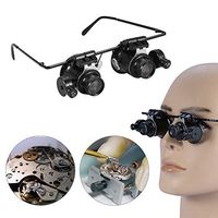 Headband Eye Glasses Magnifier, 20 x Magnifying LED Light Lens Loupe Jeweler Watch Repair Eye Lashes Extensions Tool