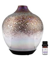 Prairie Essentials Hand Blown Glass Essential Oils Diffuser 120ml with 5ml Bottle of Lavender 100% Pure Therapeutic Grade Essential Oil