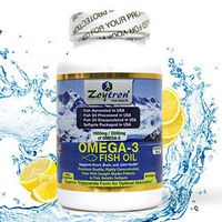 Zoytron Omega-3 Fish Oil 2000mg (1500mg Omega-3),from Wild Alaskan Pollock, Lemon Flavored, Halal
