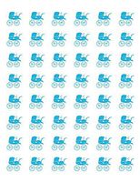 Special Pack 48 Light Baby BOY Blue Carriage Envelope Seals Labels Stickers 1.2" Round #CUAS