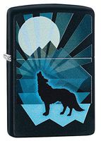 Custom Personalized Wolf and Moon Design Windproof Lighter Free Engraving #29864