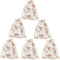 LanTian Burlap Bags, 20 Packs 4.7 x 6.9 Inch Heart Drawstring Pouch Candy Gift Linen Pockets for Jewelry Birthday Wedding Party Favors DIY Crafts Christmas Thanksgiving Halloween