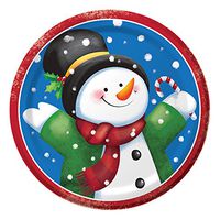 Creative Converting 8 Count Sturdy Style Round Paper Plates, 8.75", Snow Day