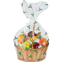 Creative Converting 331310 Holly Basket Bag, 24" x 25", Multi-color