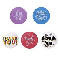 Adhesive Labels, 200pcs Thank You Stickers, Round Thank You Adhesive Label for Christmas Gifts, Wedding, Party by LYBAIN