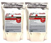 1 BAG OF EACH (500 grams (1.1 lb)) Ascorbic Acid (Vitamin C) & MSM (Methylsulfonylmethane) Powder Combo