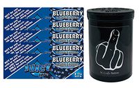 Herb Airtight Container Fresh Kettle with Juicy Jay's Blueberry 1.25 Flavored Hemp Rolling Papers 5 Count DC Crafts Nation- Middle Finger