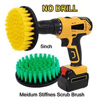 HIFROM Drill Brush - 5 inch Power Drill Attachment Medium Duty Scrubbing Stiffness Scrub Cleaning Brush for Cleaning Bathroom Tile Carpet Tires Boats Kitchen Linoleum (Pack of 2)