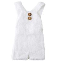 Baby Photography Props Boy Girl Photo Shoot Outfits Newborn Crochet Costume Infant Knitted Clothes Mohair Rompers (White)