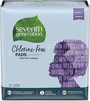 Seventh Generation Maxi Pads, Overnight, with Wings, 14 pads (Pack of 6)