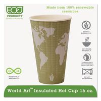 ECOPRODUCTS EPBNHC16WD World Art Insulated Compostable Hot Cups, 16oz, Light Green, 600/Carton