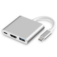 JacobsParts USB-C Multiport Adapter USB 3.1 Type C to HDMI 4K with USB 3.0 Port and USB C Charging Port for MacBook/Chromebook Pixel/Dell XPS13 / Samsung Galaxy s8 / s8 Plus
