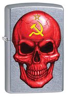 Zippo Lighter: Skull with Hammer and Sickle - Street Chrome 80490