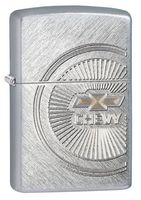 Zippo Chevy Pocket Lighter with Brushed Chrome Finish