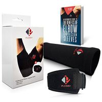 Plesby Compression Elbow Sleeve (1 Pair) - for Men, Women & Children - Pain Relief for Tendonitis, Arthritis, Forearm – Support for Tennis, Golf, Similar Sports - (Large, Black)