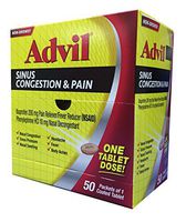 Advil Sinus Congestion & Pain Dispenser Box, 50 Packets of 1 Coated Tablet (Pack of 2)