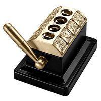 CIGARLOONG Cigar Cuttter Ancient Tradition Pattern for 2 Flat Cut and 2 V Cut Table Scissors(Color:Gold+Black 2)