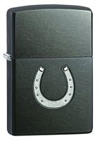 Zippo Horseshoe Stamp Pocket Lighter, Gray Dusk