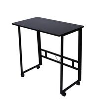 Folding Writing Table Rolling Laptop Notebook Computer Desk with Wheels Poarmeey(black)