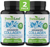Advanced Collagen Supplement, Type 1, 2 and 3 with Hyaluronic Acid and Vitamin C - Anti Aging Joint Formula - Boosts Hair, Nails and Skin Health - 240 Veggie Capsules - by ForestLeaf