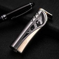 KATZONE - Fire-Breathing Dragon Single Jet Windproof Cigar/Cigarette Torch Lighter (Grey)