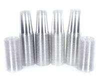 2dayShip Premium Plastic Clear PET Cups with Flat Lids, 100 Count, 24 Ounce