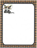 Halloween Black Cats Witches On The Moon Stationery Printer Paper 26 Sheets