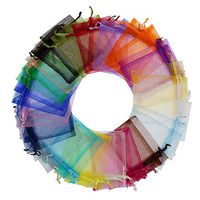 Tebery 200-Count Assorted Color Organza Gift Bags with Drawstring Yarn Bag Candy Jewelry Party Wedding Favor Pouches - 3.5 x 4.75 Inches
