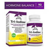 Terry Naturally Tri-Iodine 12.5 mg - 12500 mcg Iodine, 90 Vegan Capsules - Supports Hormone Balance, Promotes Breast & Prostate Health - Non-GMO, Gluten-Free, Kosher - 90 Servings