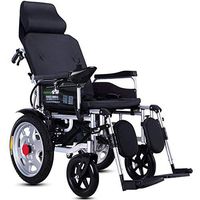 DDZY Electric Wheelchair, Lightweight Elderly Disabled Intelligent Automatic Lithium Battery Four-Wheeled Scooter, Adjustable backrest with Pedal, 150KG, 45CM