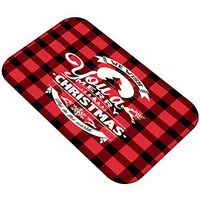 re2chiOngs Floor Mat Merry Christmas Plaid Anti-slip Doormat Kitchen Bathroom Floor Mat Carpet Decor Soft 1#