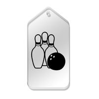 Azeeda 10 x 'Bowling Ball & Pins' 66mm x 34mm Clear Tags (TG00066103)