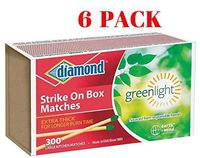 Diamond Wooden Matches, Kitchen Matches, Strike on Box Matches, 3 Boxes of 300 in each box for a total of 900 matches, Extra Thick for longer burn time